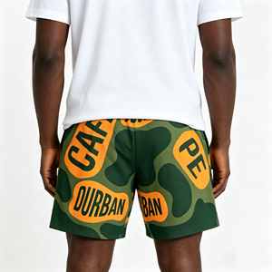 Shorts de sport vintage épais en maille double couche pour hommes, 100 % coton, taille haute, braguette boutonnée, respirant, séchage rapide, vente en gros - Product Image 3