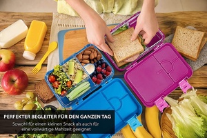 Aohea Boîte à lunch portable personnalisée pour enfants, ensemble de boîtes à lunch en plastique pour l'école, les tout-petits, les enfants, boîtes à lunch <span class=keywords><strong>bento</strong></span> anti-fuite pour enfants - Product Image 3