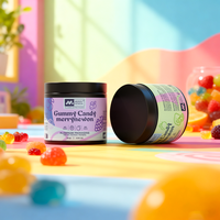 Pot à gommes réutilisable de 200 ml et 350 ml, design de flacon de complément alimentaire haut de gamme pour un emballage de complément alimentaire durable, boîtes métalliques