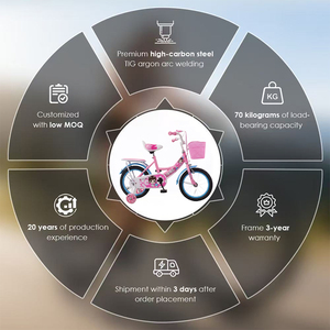Vélo Enfant Confortable avec Roues d'Apprentissage 12, 14, 16, 18 Pouces pour Filles de 6 Ans – Stock Usine Prêt à Expédier, Pas Cher et Adorable - Product Image 3