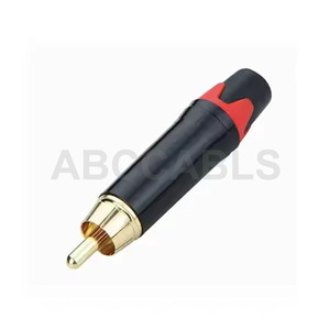 Conector RCA Macho de Audio y Video, Conector Mono Chapado en Oro para Soldar, Carcasa de Aleación de Zinc con Funda de Goma de Color para Cable AV DIY - Product Image 1