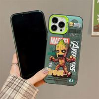 Étui de téléphone portable en acrylique PC avec design de dessin animé Yabta Marvel pour 17/16/15/14 Pro Max/13/12/11, luxueux, antichoc, étanche, sans fil