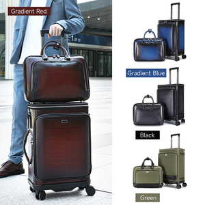 Set Koper Kulit Asli Pria Mewah Ukuran 16 Inch (Tas Kerja) dan <span class=keywords><strong>20</strong></span> Inch (Koper Kabin) dengan Roda - Product Image 1
