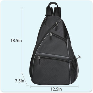 Sac à bandoulière personnalisé réglable pour raquette de pickleball, tennis, raquette-ball, avec rangement pour équipement de pickle-ball - Product Image 4