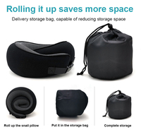 Oreiller de voyage pliable en mousse à mémoire de forme en U avec logo personnalisé, respirant, pour camping et avion, soutien cervical