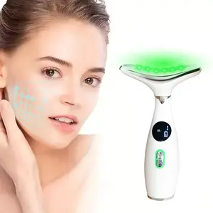 Home Skincare Dispositivo de beleza anti-envelhecimento portátil LED Therapy Face massageador portátil EMS Face e Neck lift massageador