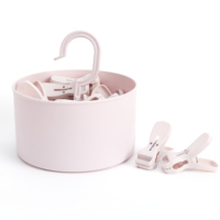 Épingles à linge en plastique, pinces à vêtements multifonctionnelles portables, coupe-vent, puissance de roulement 24 Clips dans le panier, vente en gros
