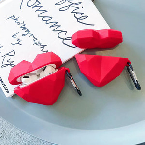 Funda protectora para auriculares Airpods Pro 1 <span class=keywords><strong>2</strong></span> 3, con dibujos animados de corazón, TPU, Diamante 3D rojo - Product Image 3