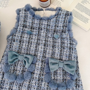Ensemble de mode d'hiver de style français pour filles, nouveau <span class=keywords><strong>blazer</strong></span> en laine et haut de style bébé, jupe, ensemble deux pièces - Product Image 4