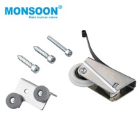 Roulettes de porte coulissante modernes en acier et plastique nylon pour armoire et placard avec faible bruit