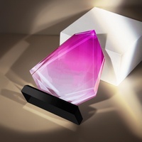 Trophée en cristal moderne et simple à dégradé, personnalisé, écologique, imprimé UV, de haute qualité, pour les récompenses annuelles des entreprises de science et de technologie