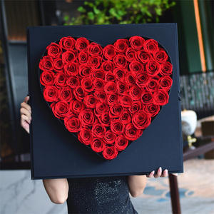 Caja de regalo acrílica rosas preservadas eternas flores rosa amor preservada Rosa flor en Cajas de Regalo corazón eterno - Product Image 2