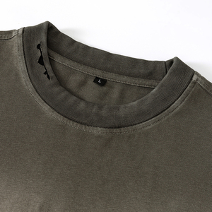 Áo thun nam màu trơn phong cách đường phố cổ điển có thể <span class=keywords><strong>t</strong></span>ùy chỉnh 310 gram 100% cotton chống rách rách rách vai rộng - Product Image 3