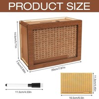 Tirelire en bois personnalisable avec compteur et objectifs d'épargne – Boîte à monnaie en bois pour économiser