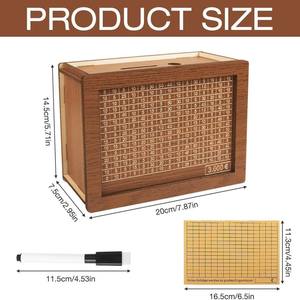 Tirelire en bois personnalisable avec compteur et objectifs d'épargne – Boîte à monnaie en bois pour économiser - Product Image 4