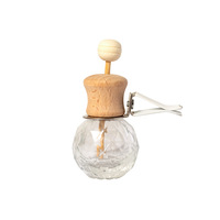 Diffuseur de parfum en verre 8 ml pour voiture avec bouchon en bois et clip de fixation pour grille d'aération