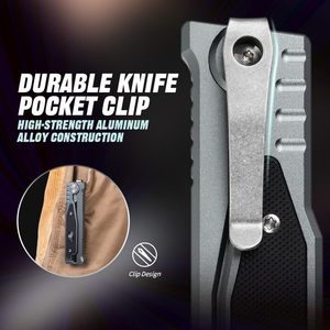 Gravity Knife <b>Pocket</b> Clip original reate exo D2 Steel Blade Aluminium Handle EDC Camping Knives Messer Cuchillos navaja - Product Image 3