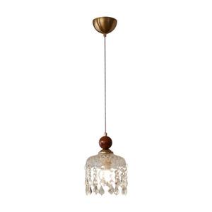 Luminaire suspendu en verre cristal vintage, style rétro français, réglable en hauteur, pour chambre à coucher, chevet, couloir, entrée - Product Image 5
