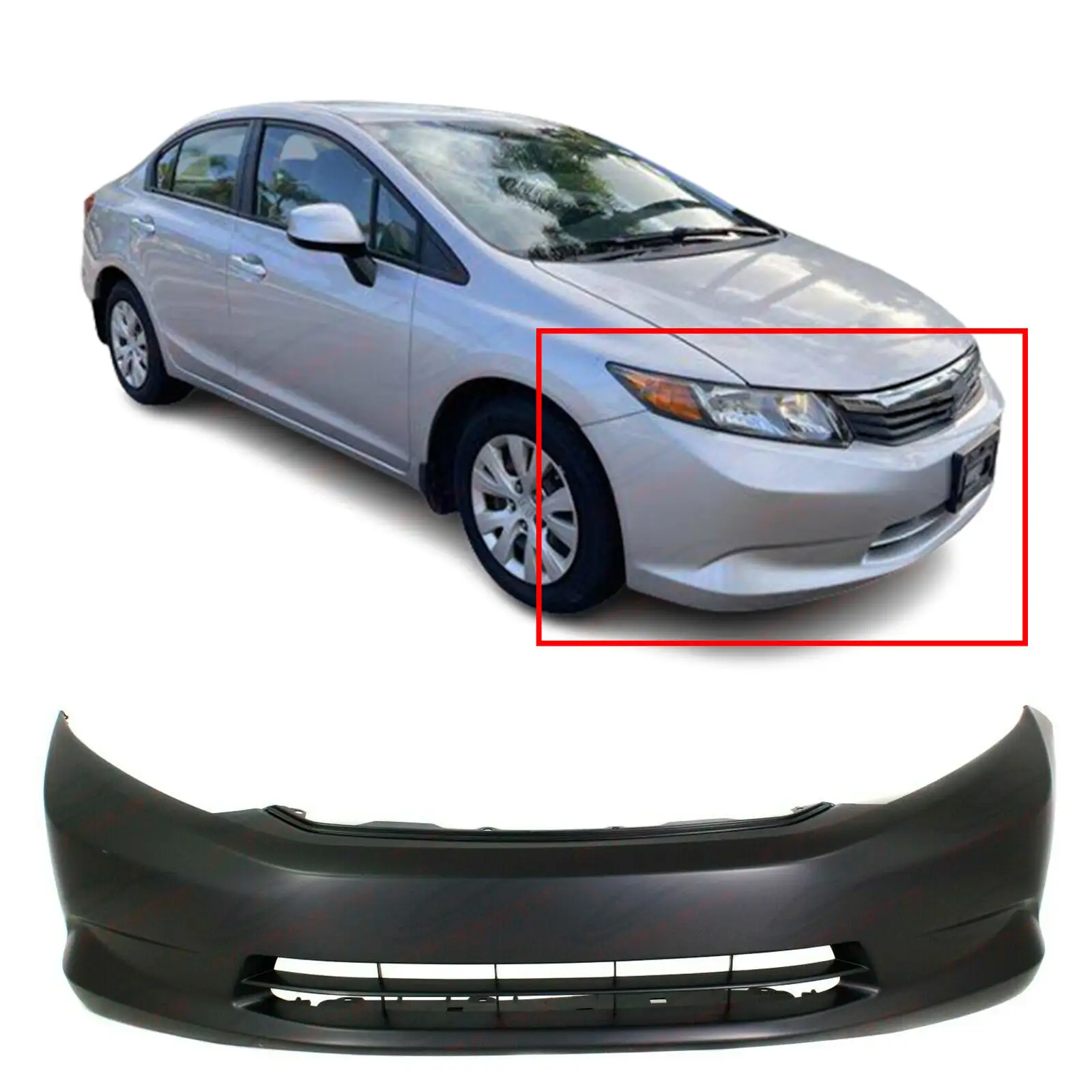 new high quality wholesale price auto parts front bumper cover fascia for honda civic sedan 2012