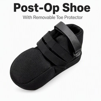 Chaussure de marche post-chirurgicale légère avec fermeture auto-agrippante réglable, bout rond et semelle coussinée en EVA pour soins postopératoires du pied