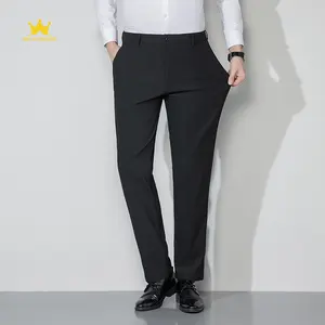 Pantaloni chino a gamba dritta Slim-fit per gli uomini, il tessuto è morbido e traspirante, supportando la personalizzazione