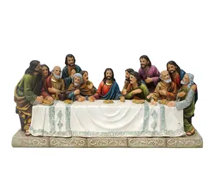 Venda por atacado polyresina decoração de casa, religioso cristão estatueta suporte último escultura estátua 3d