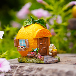 Maison miniature créative Orange Cottage, décoration de jardin, bonsaï, maison en forme de gland, ornement de bureau, cadeau d'anniversaire pour un ami - Product Image 5