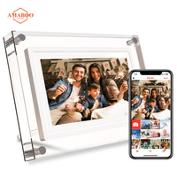 Bingkai Foto Digital Akrilik LCD WiFi 7 Inci dengan Pemutar Video MP3/MP4 Jam Putar Otomatis Layar Sentuh Resolusi 720x1080
