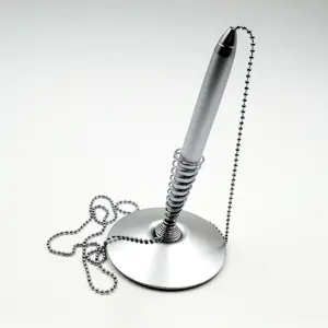 Signature Counter Desk Metal l Pen with Chain and Fixed Security Pen Holder Business Office