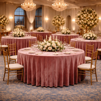 Nappes de table de banquet en velours doux et durable, de luxe, taille personnalisée, nappes en velours froissé pour mariage et fête