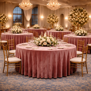 Manteles de Terciopelo Suave y Duradero <span class=keywords><strong>para</strong></span> Banquetes, Manteles de Terciopelo Prensado de Tamaño Personalizado <span class=keywords><strong>para</strong></span> Bodas y Fiestas - Product Image 2