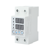 Relais de protection numérique intelligent 220V sur rail DIN, réglable, monophasé, contre les surtensions et les sous-tensions, stabilisateur de tension