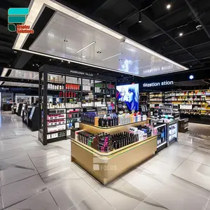 Cosmetic Product Display Perfume Retail Display Slatewall Wig Display Beautiful Fashion Shop Design