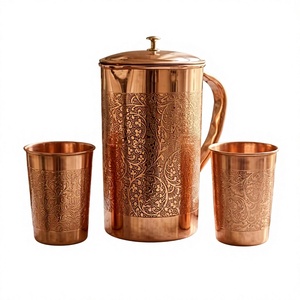 Eco-Friendly 1.7L Copper Water Pitcher Heat Resistant Handmade Classic Design with Lid for Wedding and Party Drinks - Product Image 4