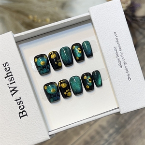 <span class=keywords><strong>Uñas</strong></span> postizas acrílicas de alta calidad hechas a mano, con diseño de ojo <span class=keywords><strong>azul</strong></span> pintado a mano y oso de peluche, para uso diario, al por mayor. - Product Image 3