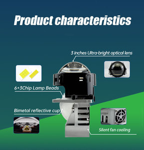 Lente de proyector bi-led de <span class=keywords><strong>3</strong></span> pulgadas, faro LED para coche, luz blanca de 12V de alta calidad, 6000K, 6500K para BMW, Honda, <span class=keywords><strong>Mazda</strong></span>, Fit, automóvil - Product Image 4