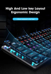 Full Size Wired Mechanical Keyboard Blue Switches 104-Key Rollover Free Colorful <b>Lighting</b> Effects Laptop PC <b>Gaming</b> - Product Image 3