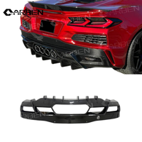 Kit carrosserie en fibre de carbone sèche, diffuseur arrière léger, kit aérodynamique compatible avec Chevrolet Corvette C8