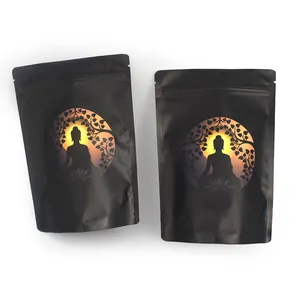 哑光黑色包装立袋/铝箔包装拉链锁袋聚酯薄膜储存食品防臭袋