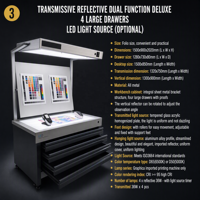 Cabine de visualisation des couleurs avec 4 tiroirs, source lumineuse LED standard ISO3664 D65 D50, cabine de correspondance des couleurs de luxe 36W