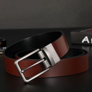 Cinto De Couro De Cor Dupla Face Fivela Giratória Fivela De Agulha De Liga Cinto Dos Homens Para Homens - Product Image 5