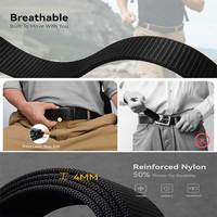 Ceinture tactique en nylon noir pour homme avec boucle automatique, ceinture de mode aux couleurs nationales, vente en gros directe d'usine
