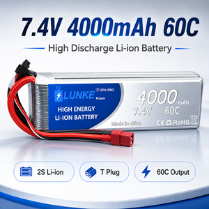 Lipo Pil 2S 7.4V 4000mah 60C Araba Kamyon Canavar Tekne RC Oyuncak XT60 T EC3 EC5 XT90 XT30 906090 için - Product Image 2