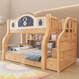 Letto a castello di alta qualità abete appartamento per bambini letto matrimoniale in legno stile moderno dormitorio per studenti adulti - Product Image 5