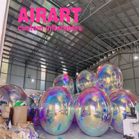 Boule miroir gonflable, couleur personnalisée, boule en PVC gonflable, pompe incluse, boule miroir gonflable colorée