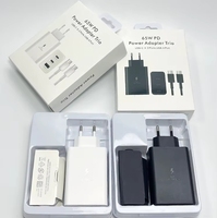 Chargeur rapide PD 65W 3 ports USB-C USB-A Prise EU UK US pour câble de chargeur Samsung pour Samsung S21 S22 S23 S24 S25 S26 Ultra