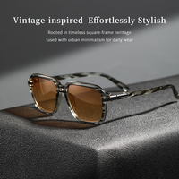 Lunettes de soleil polarisées tendance au design vintage avec logo personnalisé, monture PC, protection UV pour hommes et femmes