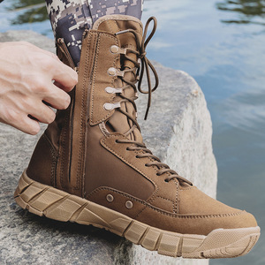 Botas de Senderismo SF50 713 de Lona Impermeable para Exteriores, Color Verde Oliva, para Todas las Estaciones, con Cordones, Estilo Táctico para Hombre - Product Image 5