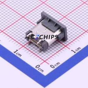 U3C61B-24BM1RN11 USB Connector SMD Connector ( Connector Type: Type-C )( Gender: Female )( Mounting Type: Vertical Mount ) - Product Image 1