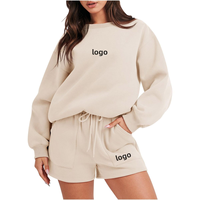 Ensembles de survêtements décontractés en molleton bouclette 100 % coton respirant, coupe oversize, couleur unie, pour l'automne, personnalisables OEM de haute qualité